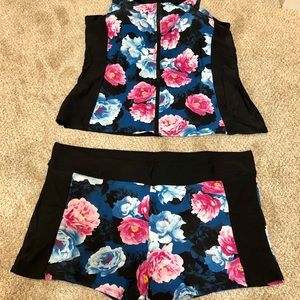Sporty, floral XXXL women’s swimsuit
